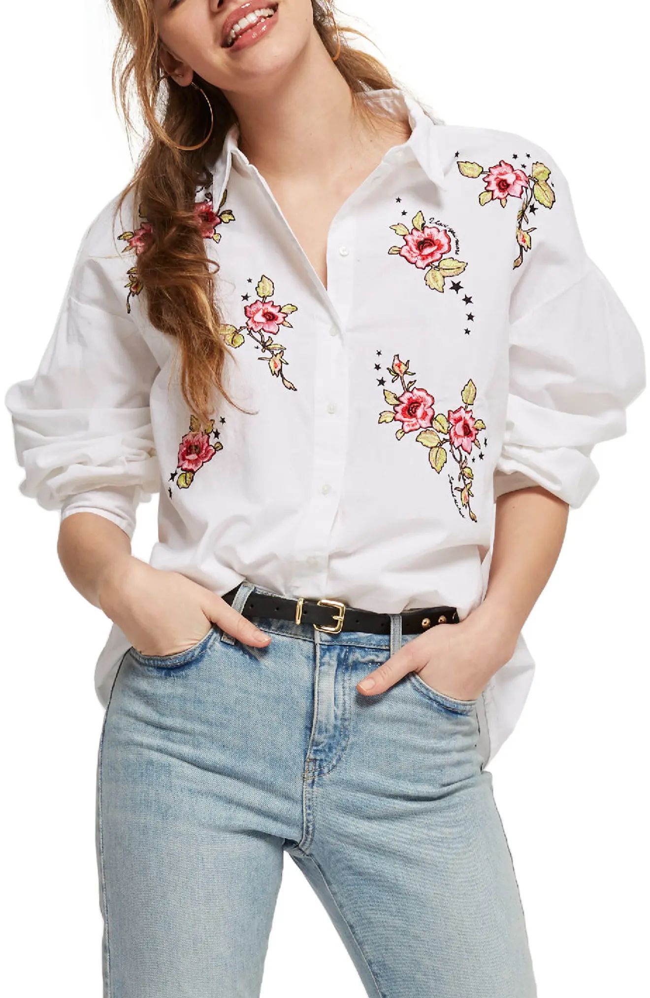 Love Me Grace Embroidered Shirt | Nordstrom