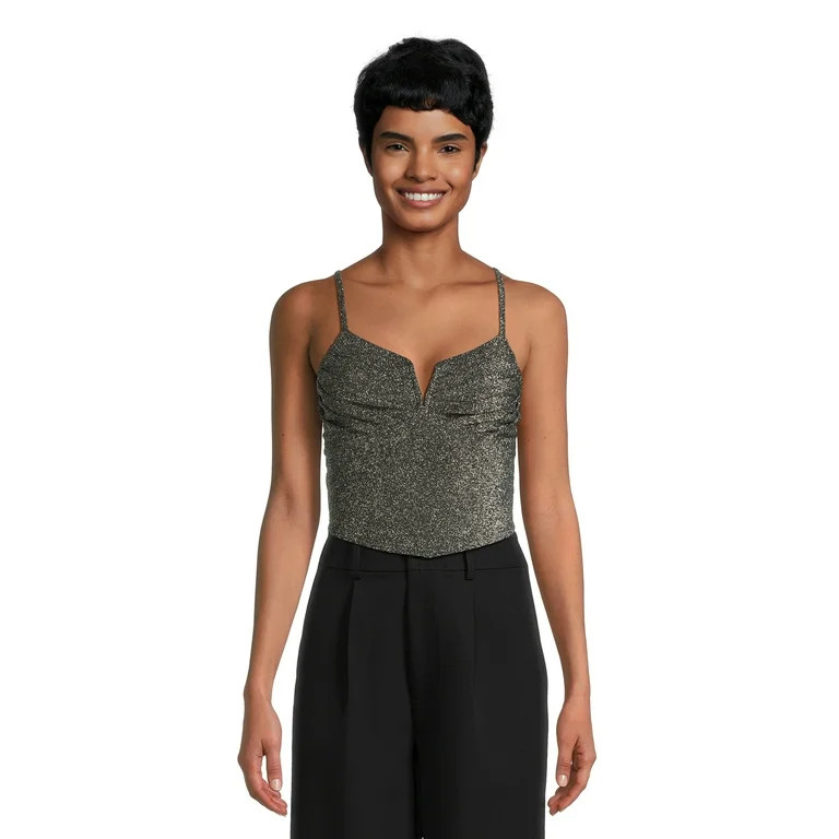 Madden NYC Women's Metallic Pleated Cami Top, Sizes XS-XXXL - Walmart.com | Walmart (US)