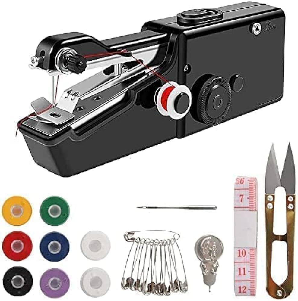 Black Handheld Sewing Machine, Mini Portable Electric Sewing Machine for Adult, Easy to Use and F... | Amazon (US)
