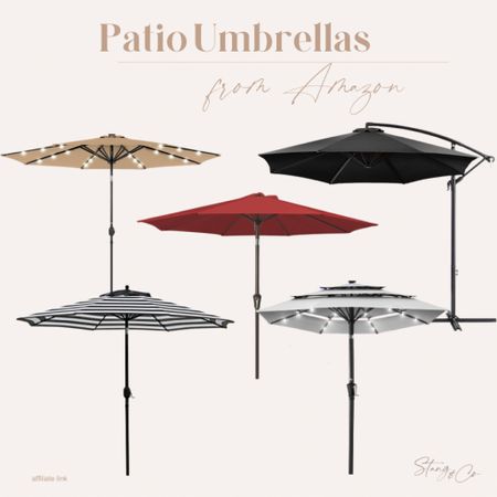 Patio umbrellas from Amazon. They come in multiple colors and sizes, some with lights!

Outdoor decor, patio decor, solar lighted umbrella, Amazon home 

#LTKhome #LTKfindsunder100 #LTKstyletip