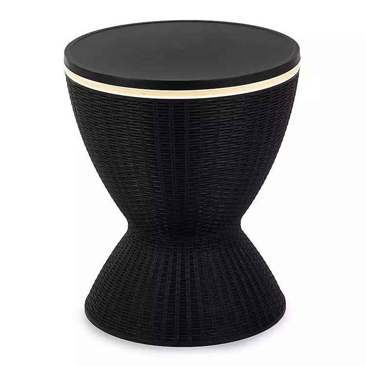 Black Woven Outdoor Cooler Table | Kirklands