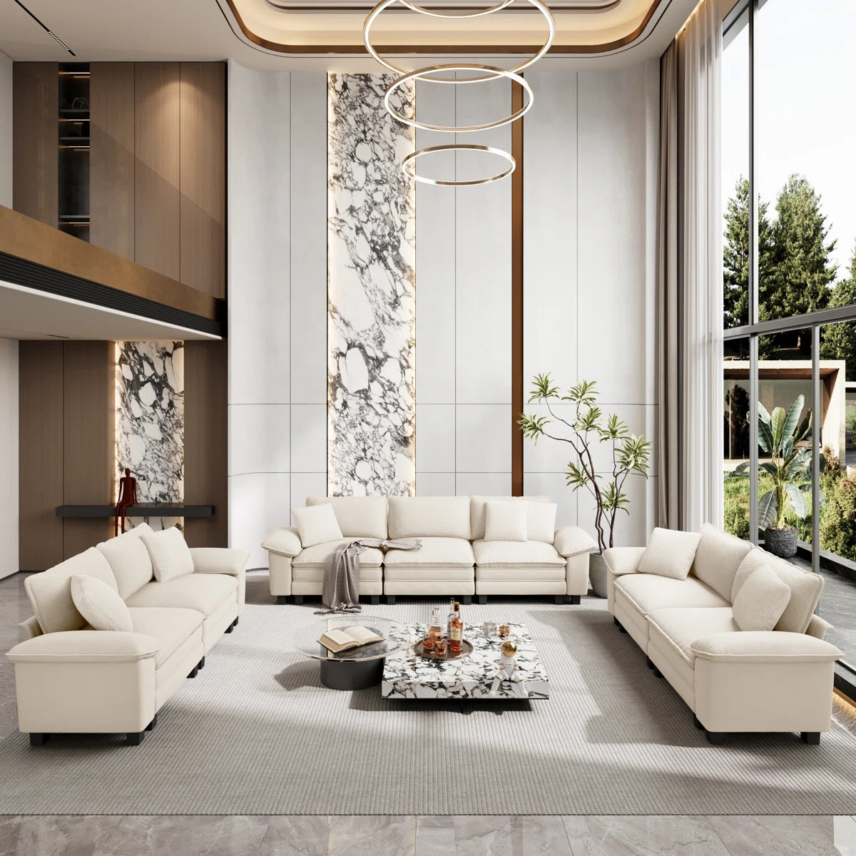 3-Piece Upholstered Modular Sectional Sofa Sets, Oversized Couch Set with Sofa and Loveseats | Wayfair North America