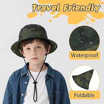 Sun Hats for Kids UPF 50+ Sun Protection Wide Brim Bucket Hat for Boys Girls Lightweight & Breath... | Amazon (US)