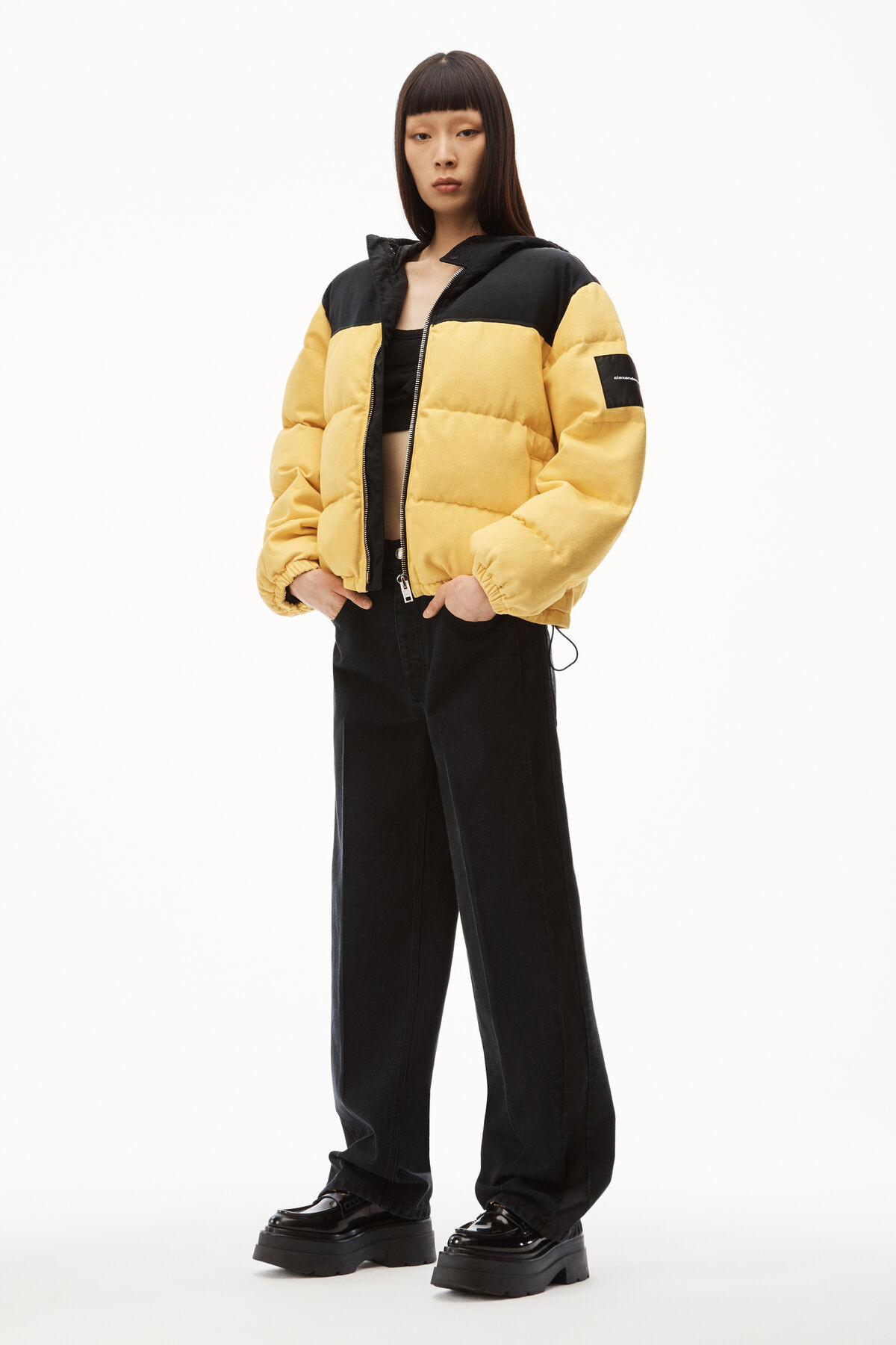 COLORBLOCK PUFFER COAT IN DENIM | Alexander Wang