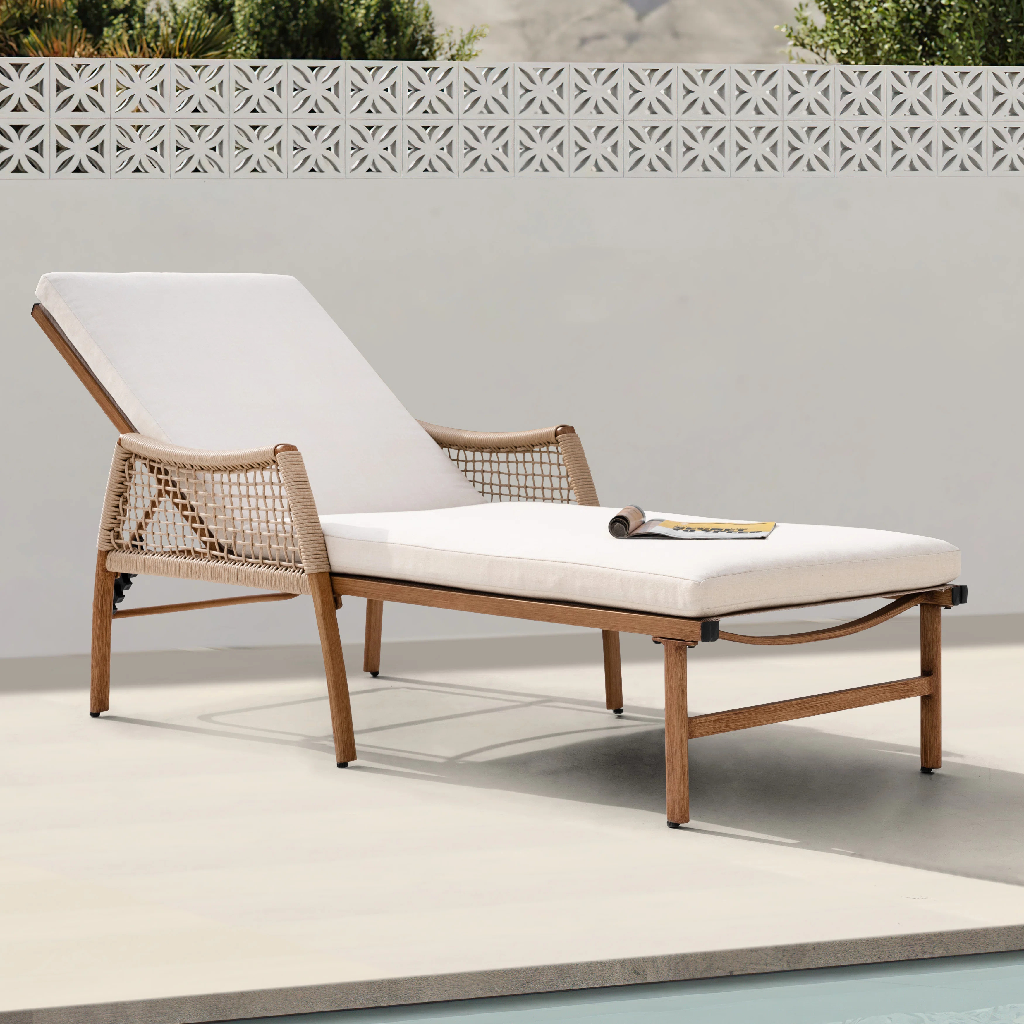Bay Isle Home\u2122 Patio Time Outdoor Reclining Chaise Lounge, 6-position Adjustable Backrest An... | Wayfair North America