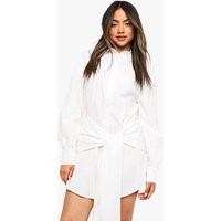 Womens Wrap Shirt Dress - White - 4 | boohoo (US & Canada)