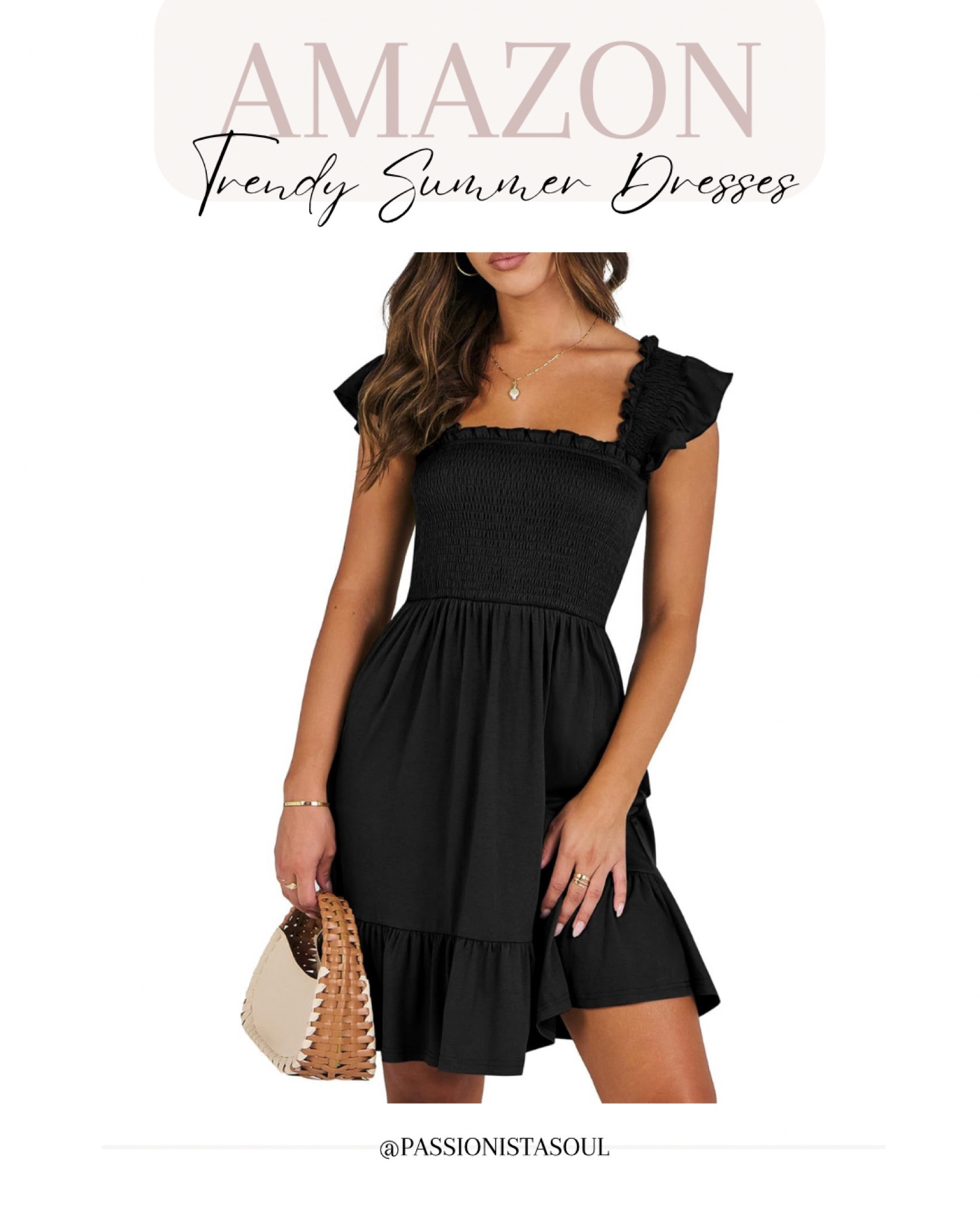 ANRABESS Womens Summer Casual Sleeveless Square Neck Smocked Ruffle Backless Boho Mini Dress 2024 Trendy Short Sundress 

#LTKStyleTip