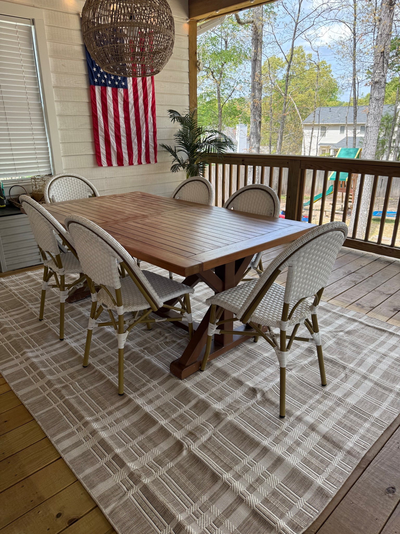 I gave my outdoor dining area a little refresh - just waiting on the wrinkles to settle 😉. I love the classic plaid
Pattern and neutral colors that will coordinate with any decor! I have the BLAKE in the 7x10 size. It is stain and fade resistant, easy to clean and kid and pet friendly

#LTKmomlife #LTKHome #LTKSeasonal