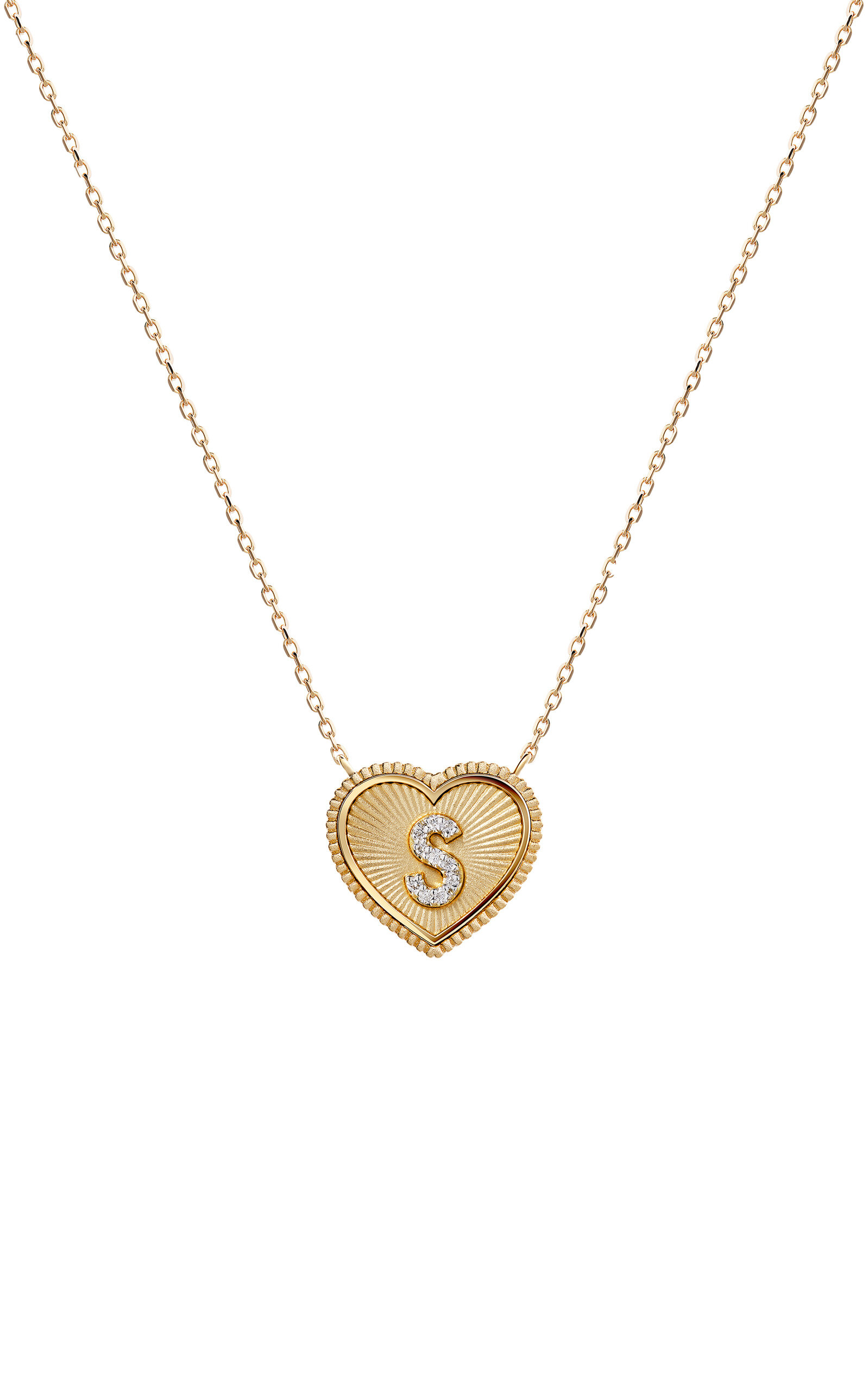 18k Yellow Gold A2Z Mini Heart-Shaped Necklace | Moda Operandi (Global)