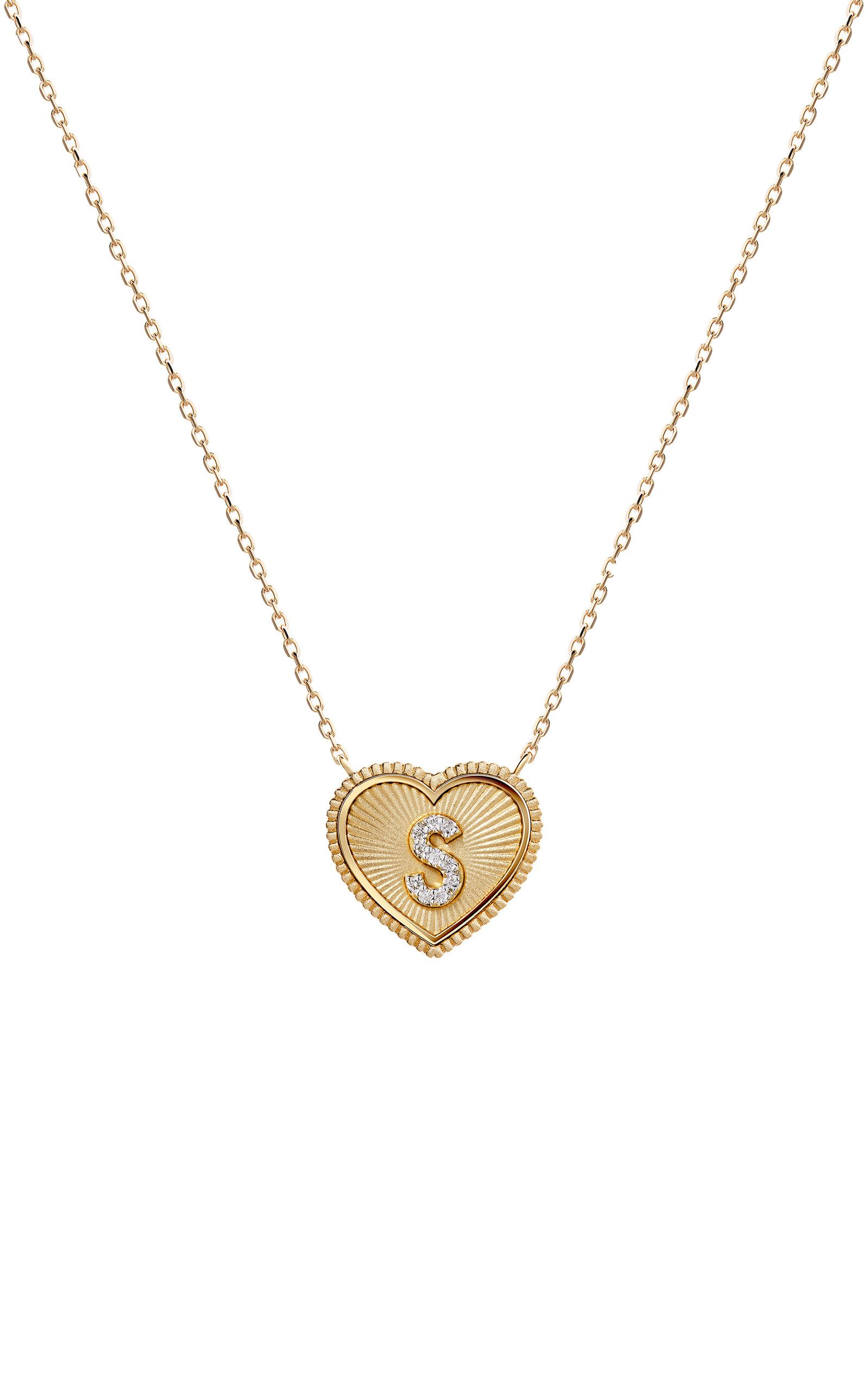 18k Yellow Gold A2Z Mini Heart-Shaped Necklace | Moda Operandi (Global)