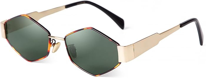 VIA LEECA Retro Hexagon Sunglasses for Women Men 90s Trendy UV400 Protection Shades | Amazon (US)