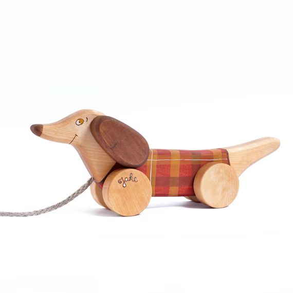 Wooden Dog Pull Toy, 1st birthday gift, Dachshund Toy | Etsy (US)