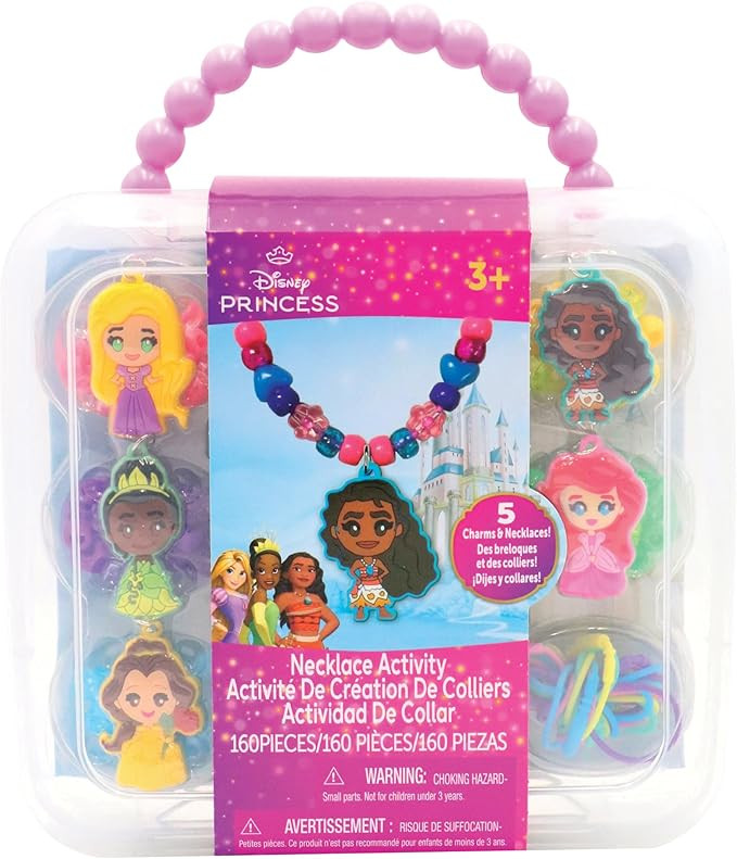 Disney Princess Necklace Activity, 160-Piece Jewelry Making Kit, Preschool Arts and Crafts, Kids ... | Amazon (US)