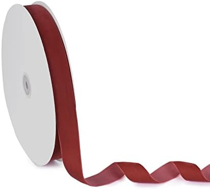 Velvet Ribbon for Gift Wrapping Christmas Tree DIY Crafts, Vintage Burgundy Ribbon for Wedding Va... | Amazon (US)