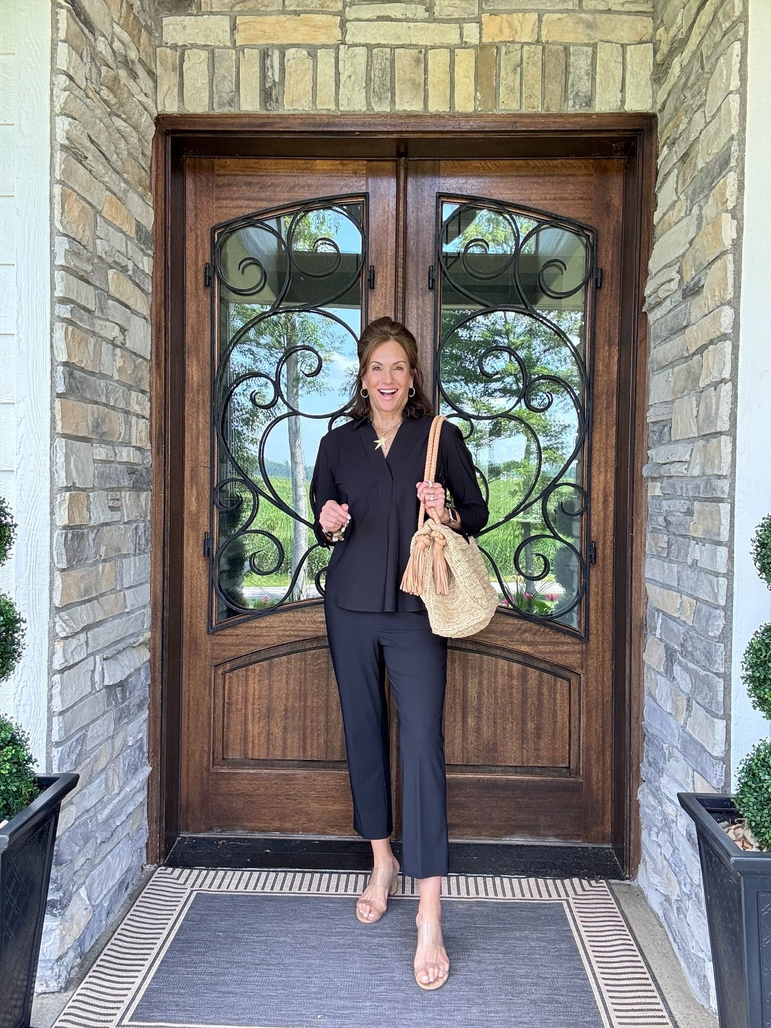 Discount : Annie15

Black top - medium 
Black crop pants - medium (a little big on me. Size down if between sizes 
Tank / large 

Lightweight, wrinkle free , washable , made in the USA

Outfit idea, ageless style, workwear, travel look, airport outfit, work clothes

#LTKootd #LTKTravel #LTKWorkwear
