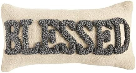 Mud Pie, Blessed, Mu dPie Fall Mini Hooked Pillow, 6" x 12" | Amazon (US)