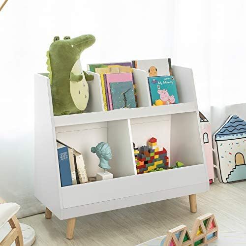 Haotian KMB19-W, White Children Kids Bookcase, Book Shelf, Storage Display, Rack Organizer Holder | Amazon (US)