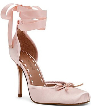 Steve Madden Larina Satin Ballet Square Toe Stiletto Lace Up Dress Pumps - 6.5 | Dillard's