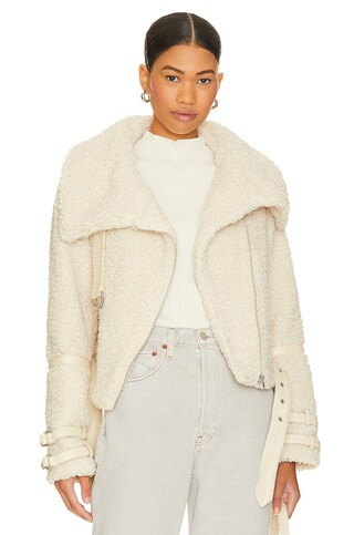 Bailey Moto Jacket in Tan Sand | Revolve Clothing (Global)
