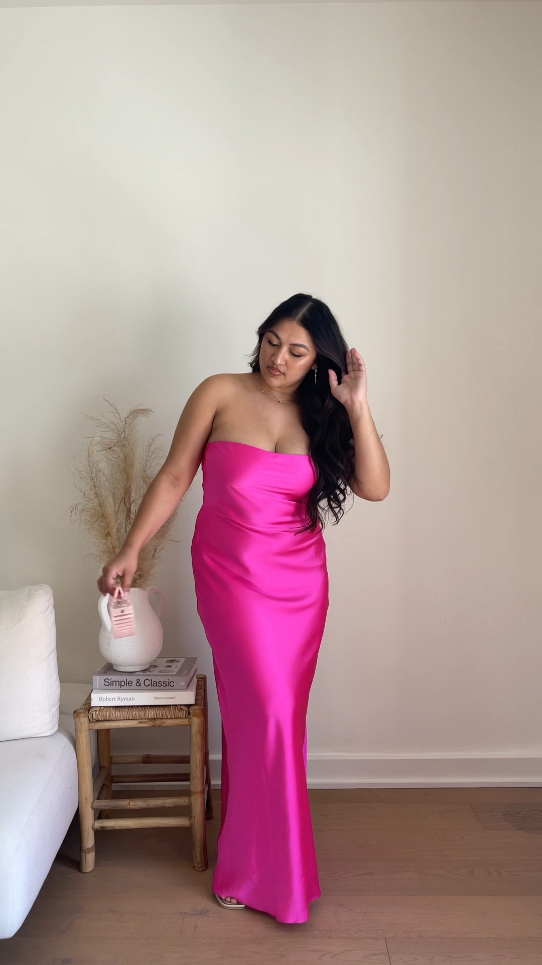 Taylor Tube Dress ~ Hot Pink Luxe Satin