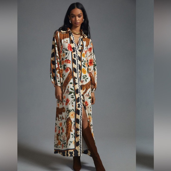 Farm Rio x Anthropologie Jaguar Button Down Printed Maxi Dress | Poshmark