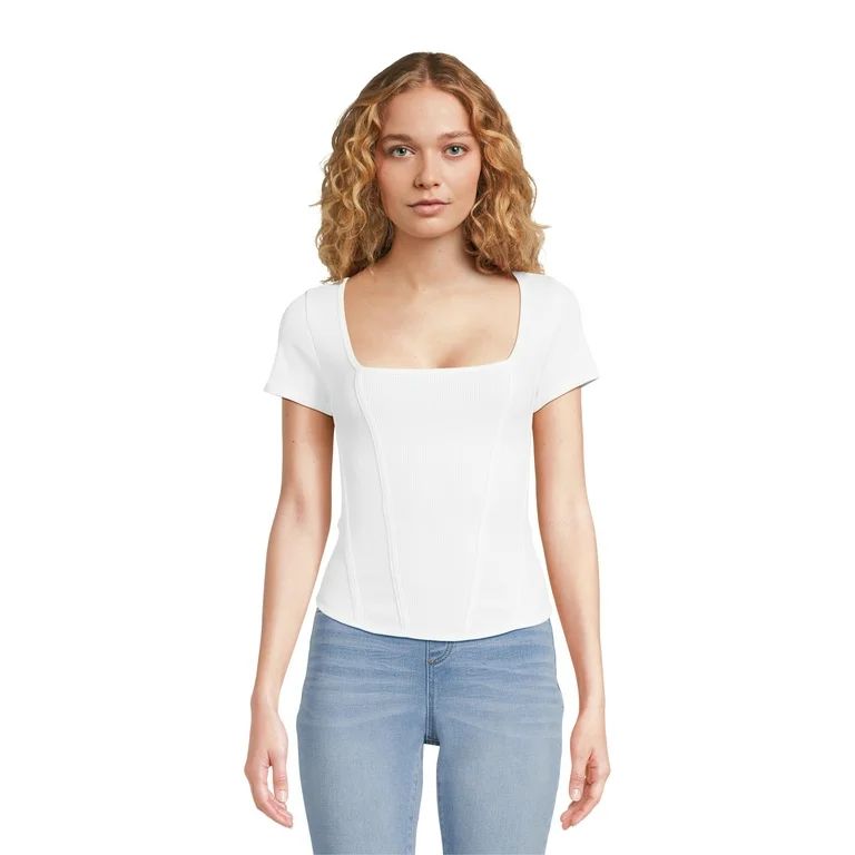 No Boundaries Juniors Corset Seamless T-Shirt | Walmart (US)