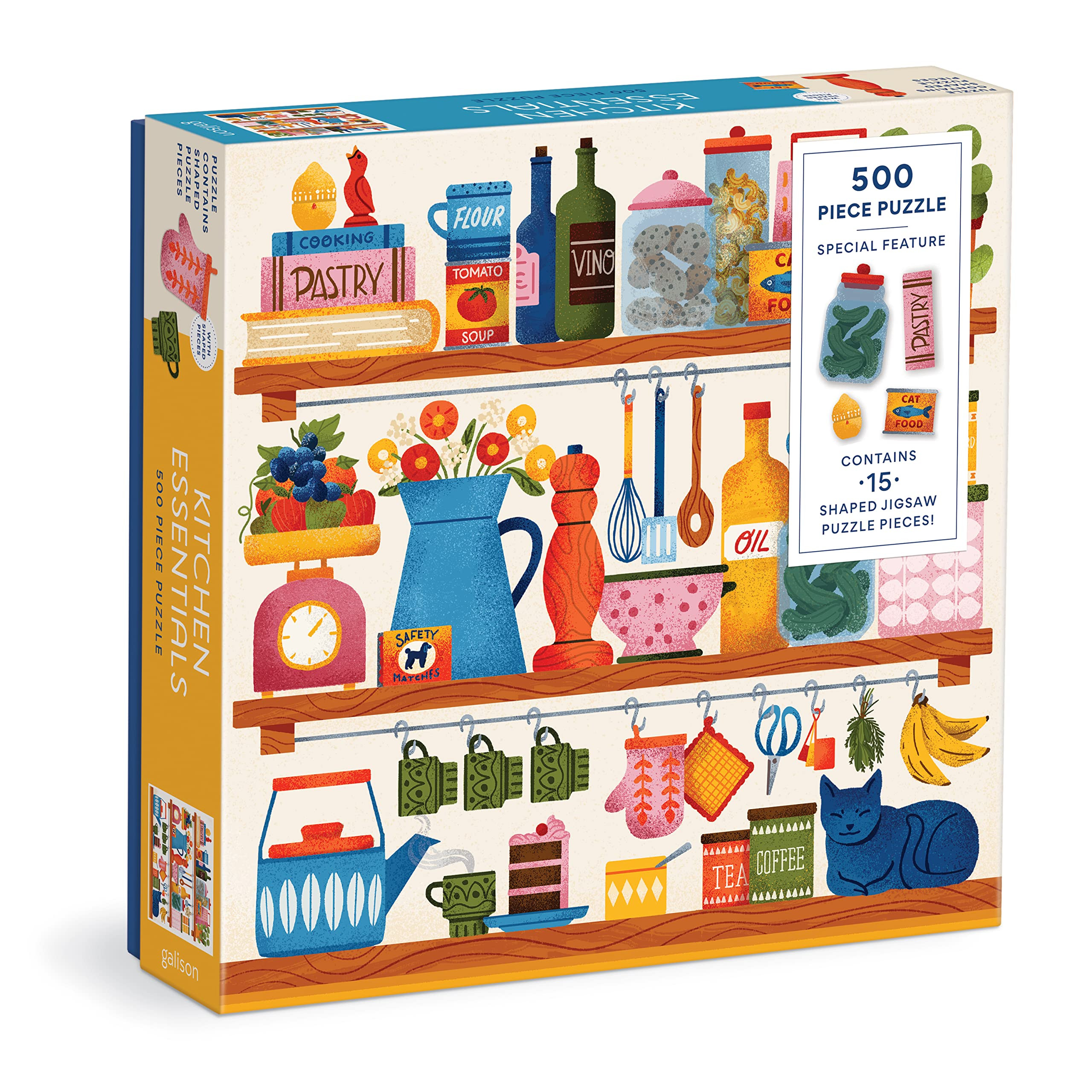 Kitchen Essentials 500 Piece Puzzle with Shaped Pieces from Galison - 20\u201d x 20\u201d Jigsaw ... | Amazon (US)