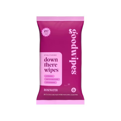 Goodwipes Flushable Down There Cleansing Wipes - Rosewater - 20ct | Target