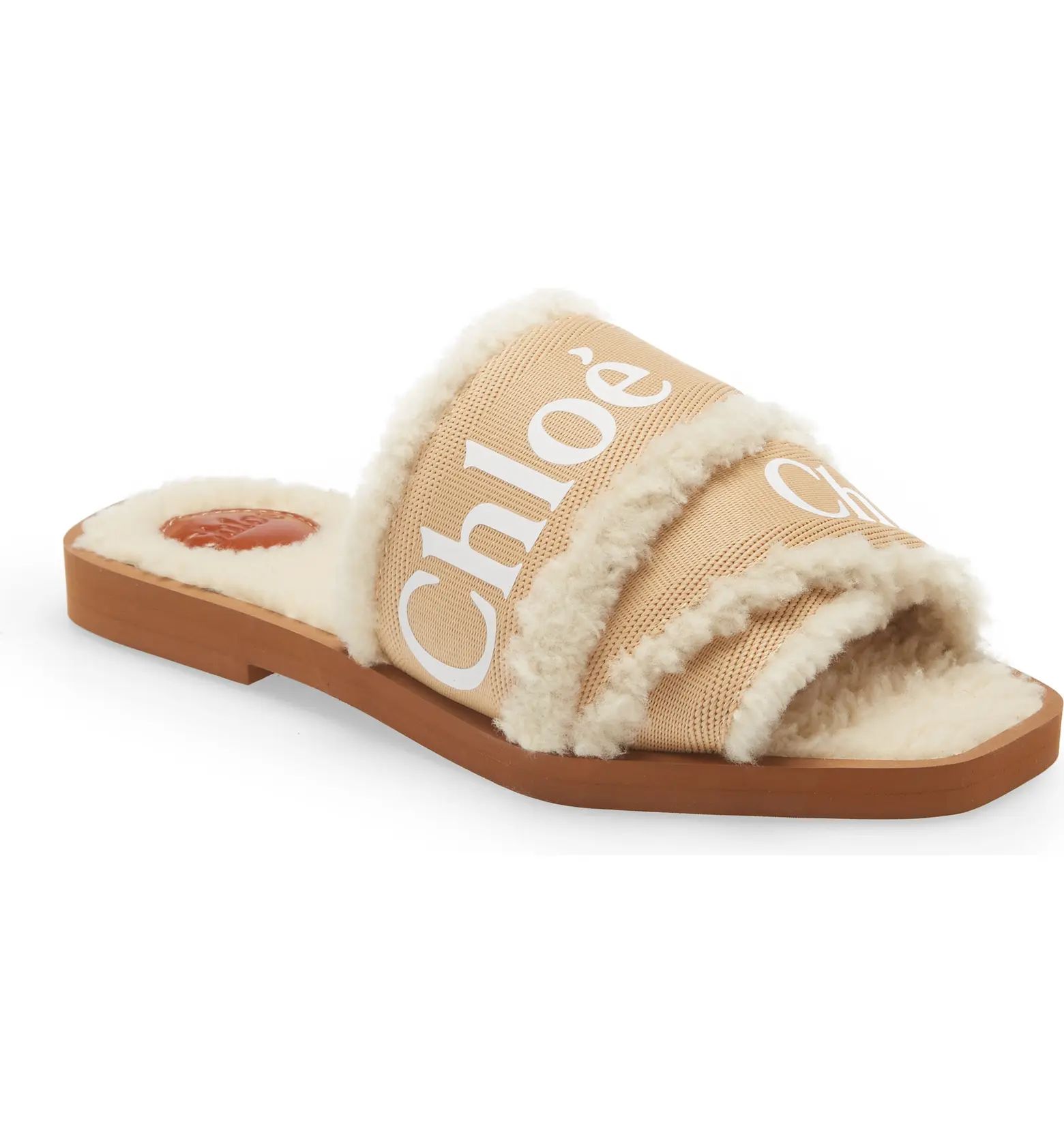 Chloé Woody Genuine Shearling Slide Sandal | Nordstrom | Nordstrom