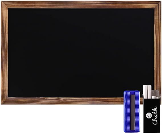 HBCY Creations Rustic Torched Wood Magnetic Wall Chalkboard, Small Size 11"x17", Framed Decorativ... | Amazon (US)