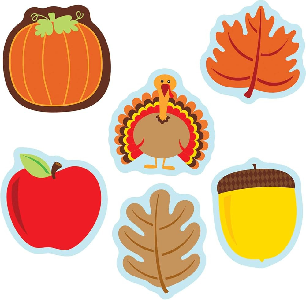 Carson Dellosa 36pc Autumn, Thanksgiving, Halloween Bulletin Board Cutouts, Autumn Leaves, Apple,... | Amazon (US)