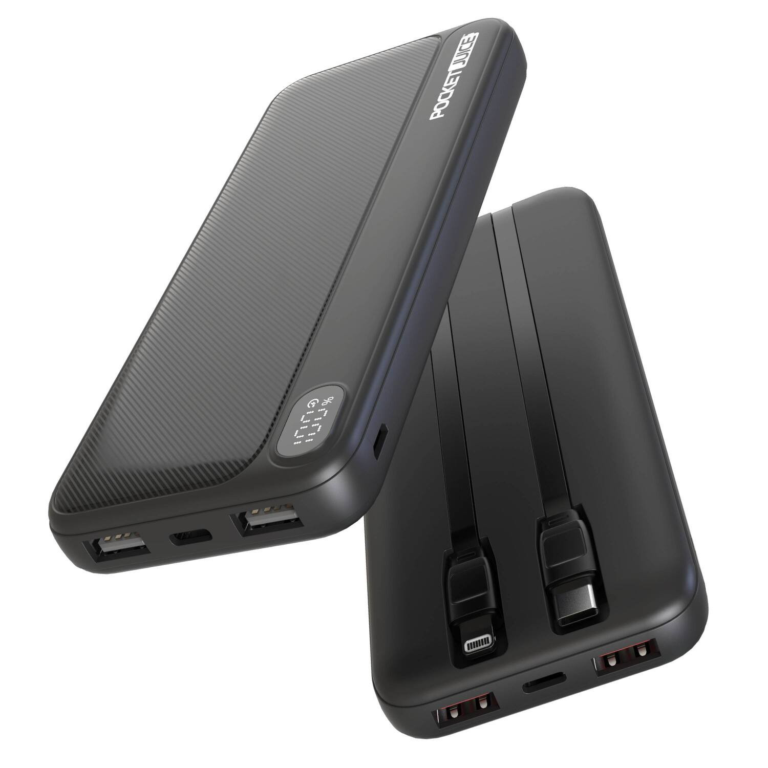 Pocket Juice - Endurance 10K Portable 10000 mah Power Bank and Charger with USB-C and Lightning Cables | Best Buy U.S.