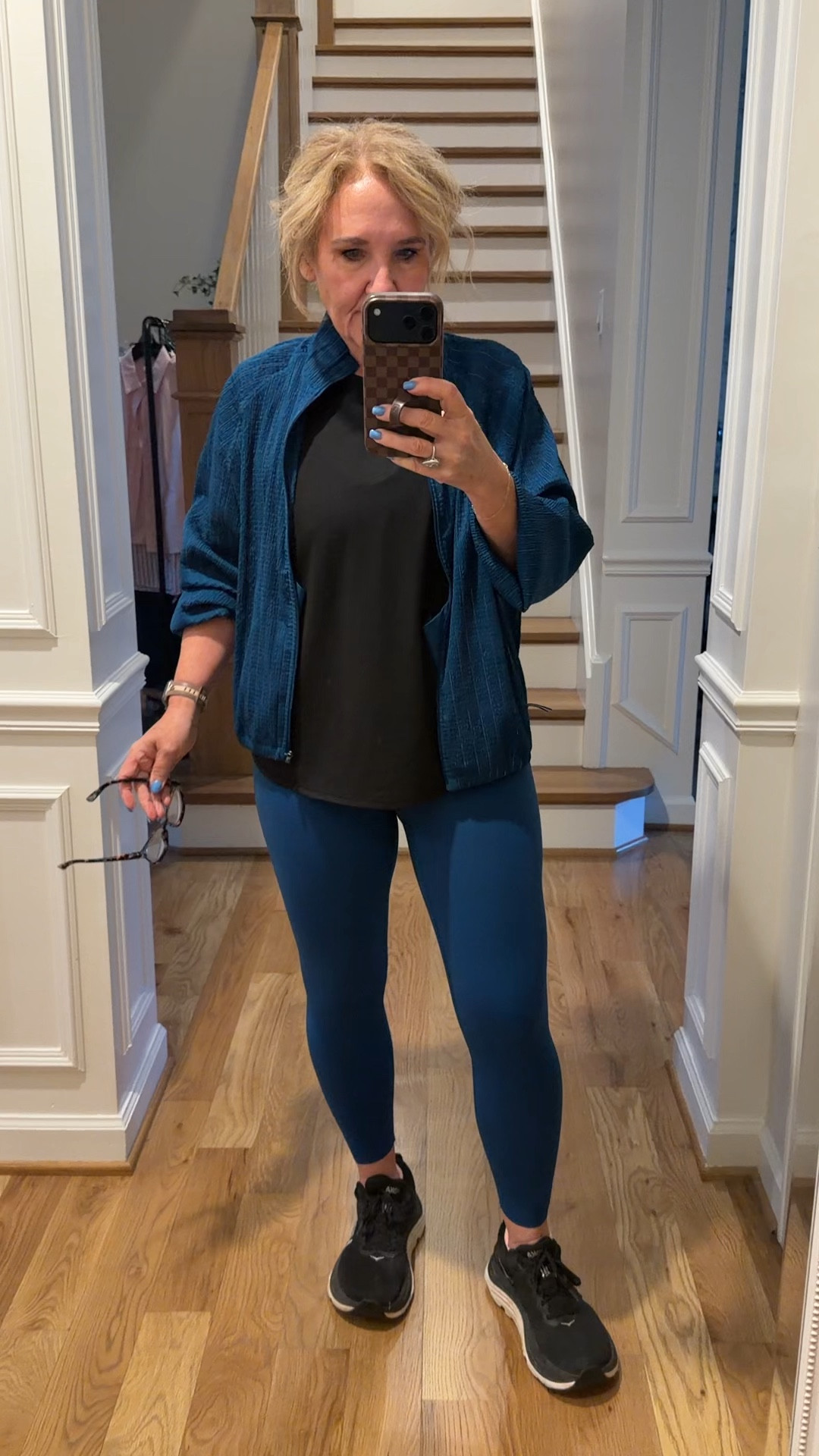 Spanx jacket and leggings size medium 
Athleta loose workout top size medium 
Favorite Hokas true to size 

#LTKOver40 #LTKActive #LTKfitnessgoals