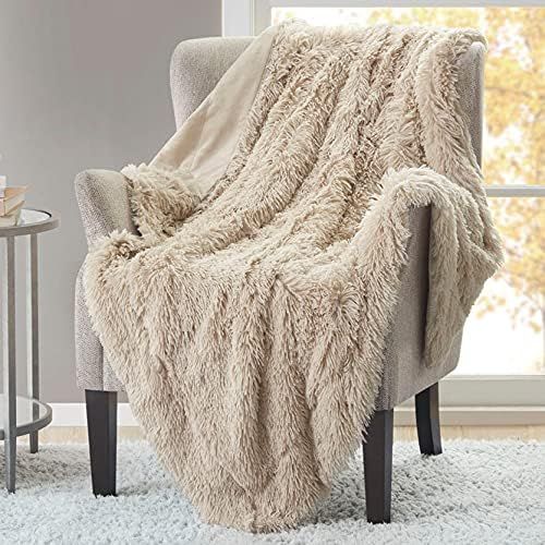 Hyde Lane Fluffy Cute Throw Blankets for Couch Sofa ,2 Way Reversible Ultra Soft Long Faux Fur ,Shag | Amazon (US)