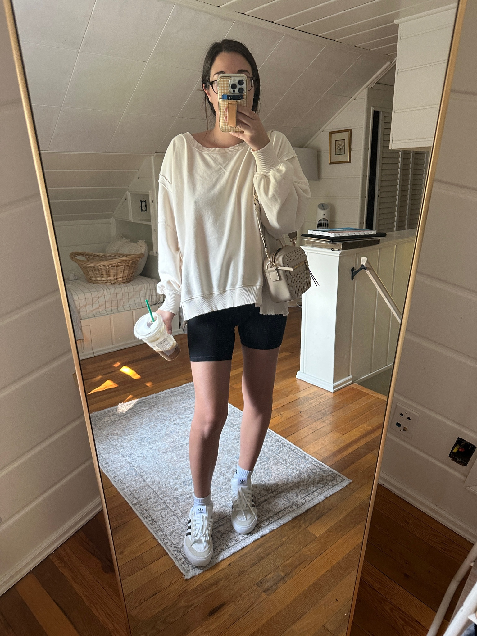 Comfy casual ootd 

Top-s
Bottoms -M
Shoes - tts

Aerie, target, neutral style, minimalist, capsule wardrobe, free people look alike, Camden sweatshirt, adidas, athleisure, sale, real me, 7” inseam black biker shorts, errands outfit, rainy day outfit, airport outfit, crew socks, crossbody purse, lazy day outfit, comfy travel outfit 

#LTKsalealert #LTKfindsunder100 #LTKfindsunder50