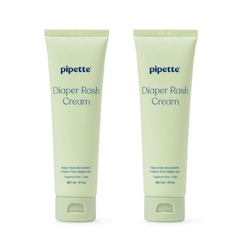 Pipette Diaper Rash Cream - Relieve & Prevent Diaper Rash with Non-Nano Zinc Oxide, Fragrance-Free Baby Butt Cream, Non-Toxic Daily Protective Balm, 3 fl oz (2 Pack) | Amazon (US)