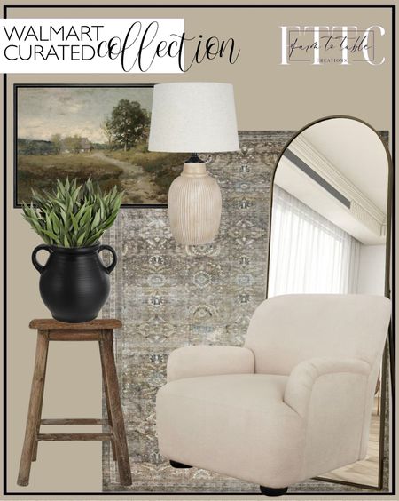Walmart Curated Collection. Follow @farmtotablecreations on Instagram for more inspiration.

Better Homes & Gardens Waylen Accent Chair, by Dave & Jenny Marrs. Loloi II Layla LAY-13 Printed Antique / Moss Oriental Area Rug 7'-6" x 9'-6". BEAUTYPEAK Arched Full Length Floor Mirror 64"x21.1" Full Body Standing Mirror,Black. Framed Canvas Print Wall Art Rustic Wildflower Country Landscape Nature Wilderness. Rural Landscape. Zentique PC098 13 x 19 x 13 in. Weathered Natural Wood & Iron Rattan Stool. My Texas House 24.5" Ribbed Table Lamp, Distressed Texture, Natural Finish. Mainstays Classic Black Ceramic Tabletop Vase with Ribbed Finish. Vickerman 18" Green Weeping Willow Eucalyptus Foliage, 5 oz Bundle, Preserved. Walmart Home Finds. Walmart Best Sellers. 

#LTKHome #LTKSaleAlert #LTKFindsUnder50