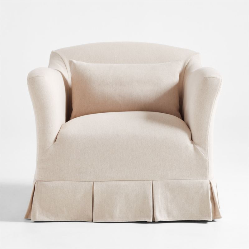 Crawford Slipcovered Chair with Box-Pleated Skirt by Jake Arnold | Crate & Barrel | Crate & Barrel