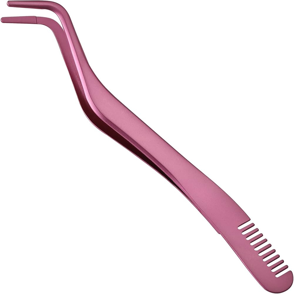 Miuffue Eyelash Applicator Tool with Comb, Stainless Steel DIY Lash Applicator, Curved Eyelash Tw... | Amazon (US)