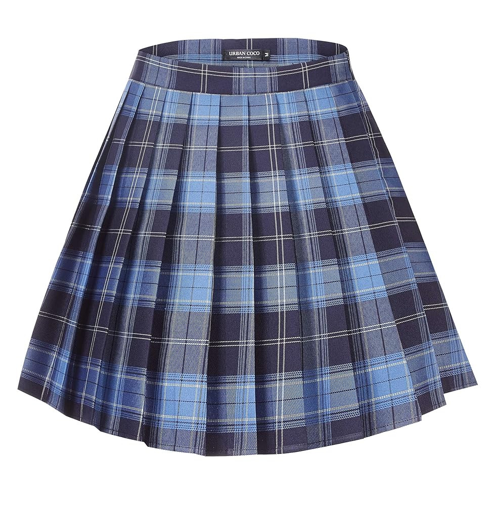 Urban CoCo Women's Uniforms Plaid Pleated Mini Skirt | Amazon (US)