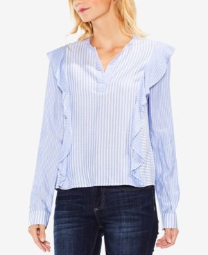 Vince Camuto Striped Ruffled Blouse | Macys (US)