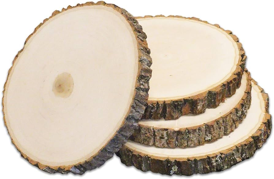 Wilson 4 Pack Basswood Round Rustic Wood Slice, Sanded Side, 9-12" Diameter, Excellent for Weddin... | Amazon (US)