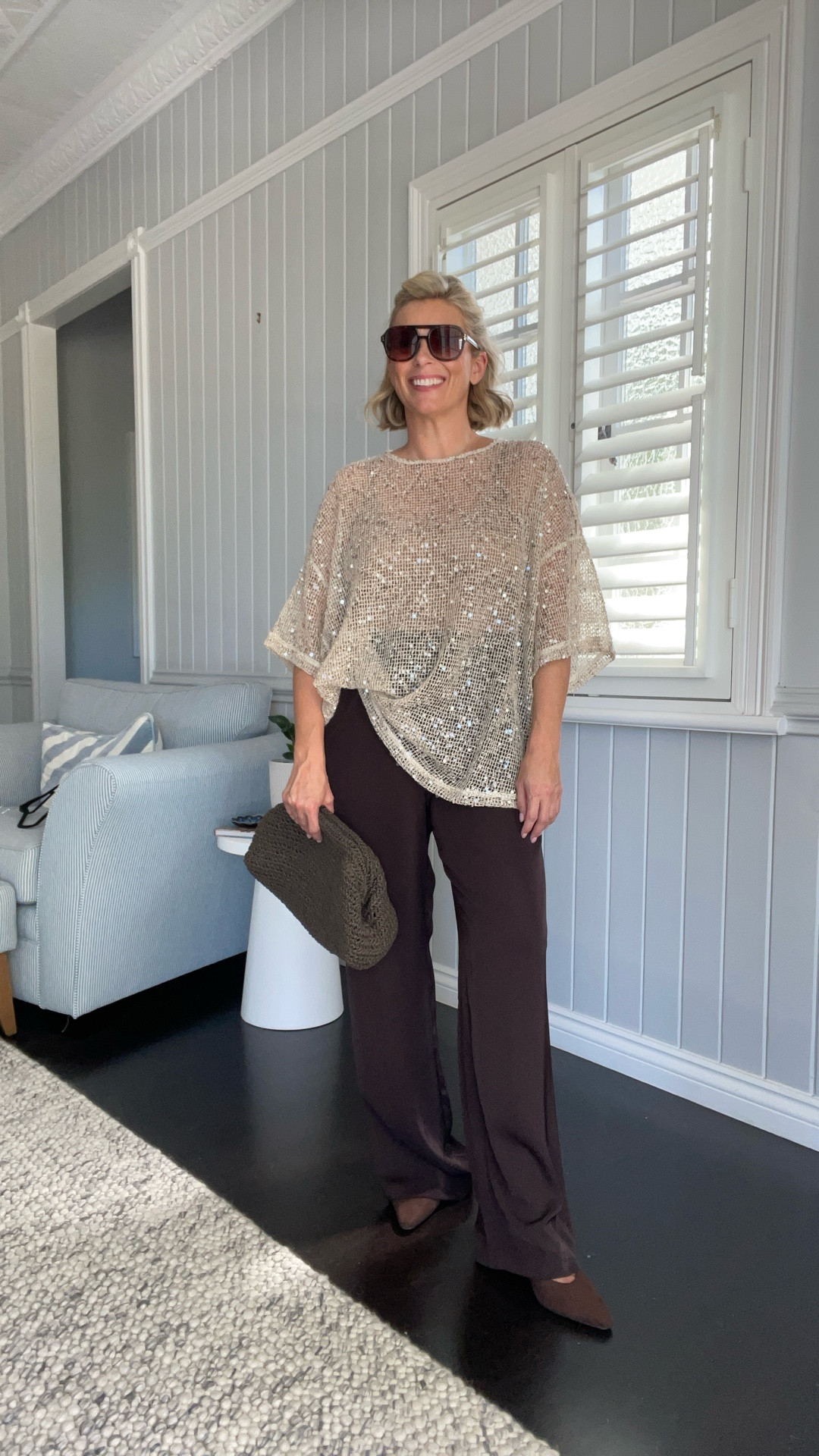 Okay, I thought these pants were chocolate (I maintain they are) but the website calls them burgundy’s so I am now very confused. 

But I can tell you they’re $34.99 and I’m wearing a small. 

My top is a 10 and I could easily go down to an 8  

#LTKsummer #LTKaustralia #LTKtravel