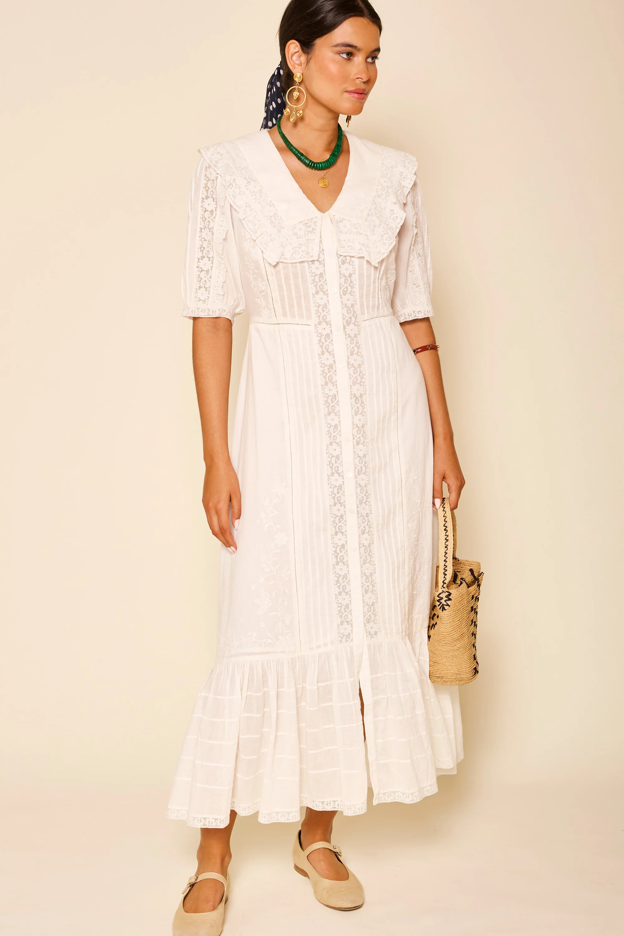 Edina - Pansy Embroidery White | Rixo