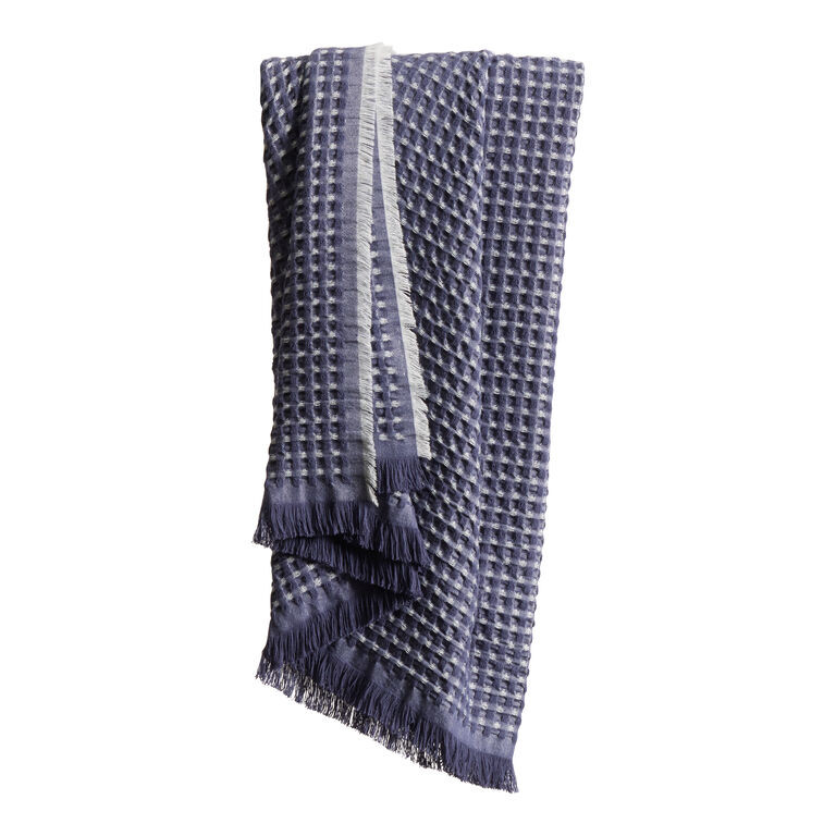 Oversized Two Tone Waffle Weave Throw Blanket | World Market