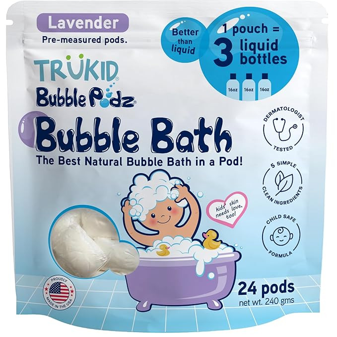 TruKid Bubble Podz Bubble Bath for Kids, Toddlers, & Babies, Tear Free Gentle & Refreshing Bath B... | Amazon (US)