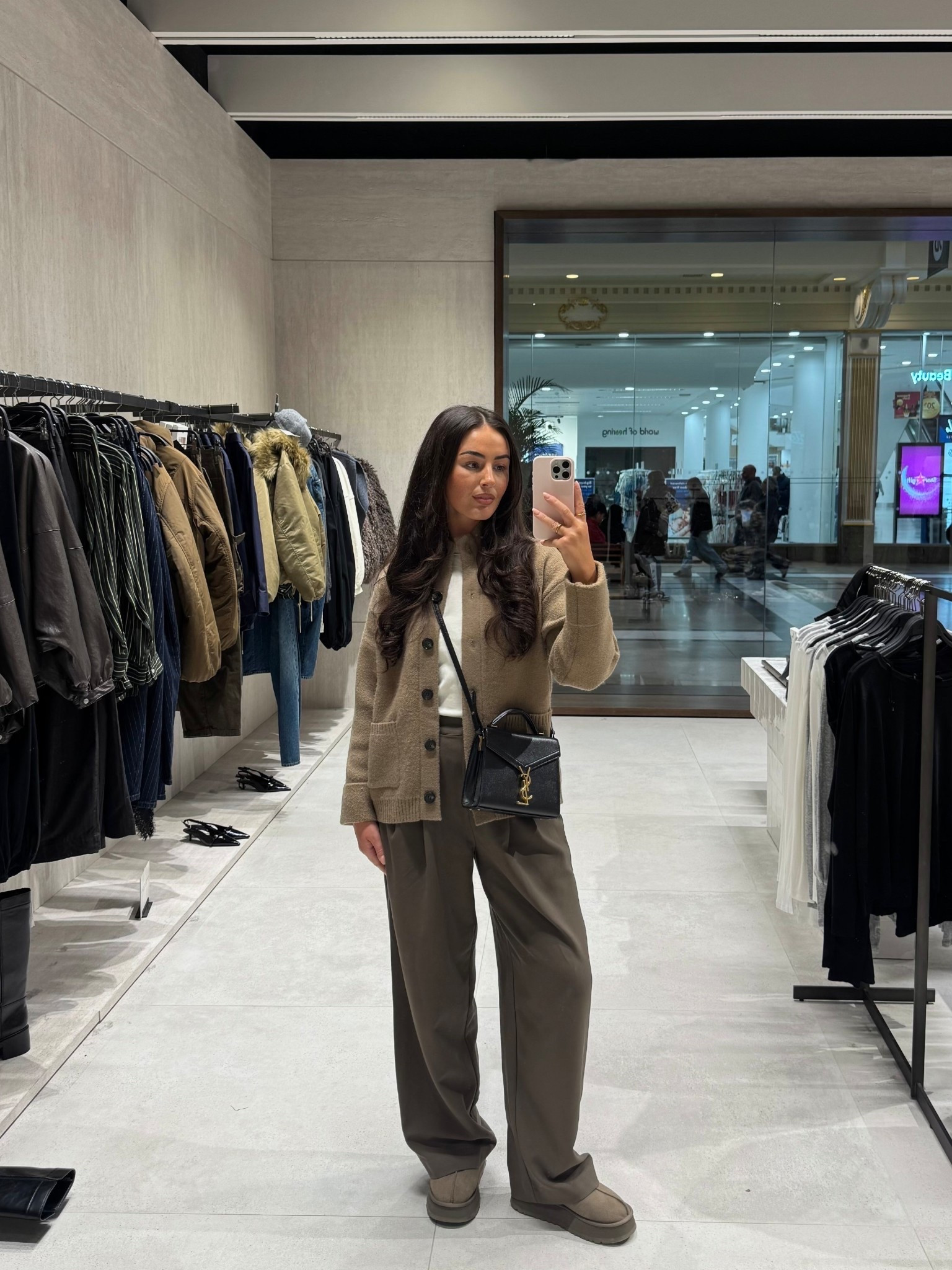 Ugg tazz, brown Uggs, cardigan, knitwear, autumn outfits, winter outfits, COS t-shirt, wide leg trousers, tailored trousers, workwear, COS, Zara, Pretty Lavish

#LTKuk #LTKwinter #LTKautumn