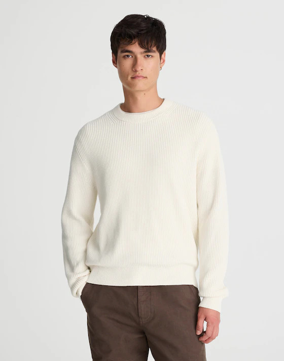 Cotton Shaker-Stitch Crewneck Sweater | Madewell