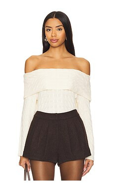 Central Park West Constance Cable Off Shoulder in Ivory from Revolve.com | Revolve Clothing (Global)