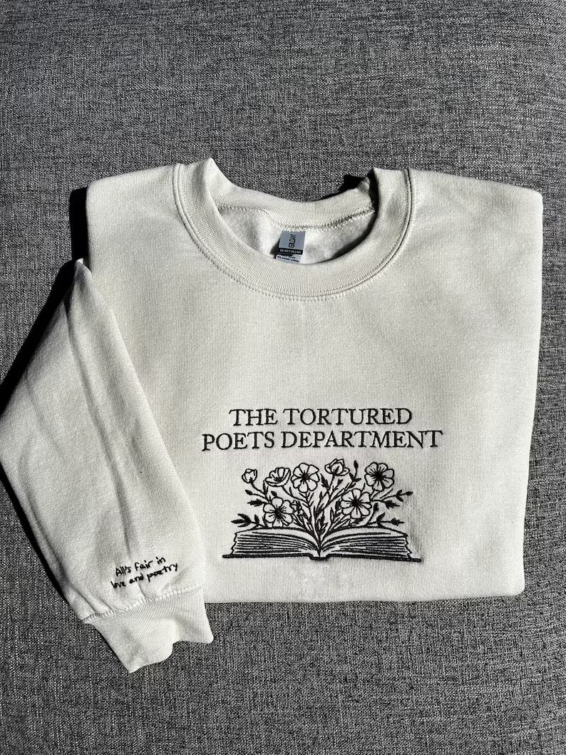 The Tortured Poets Department Sweatshirt, Alls Fair in Love and Poetry Embroidered TTPD Sweater, ... | Etsy (US)